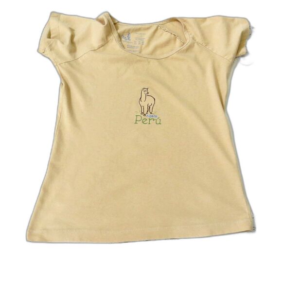 The Unbranded Brand Tops - Morpho Peru Alpaca  Women's Embroidered T shirt  Goldenrod   Small EUC